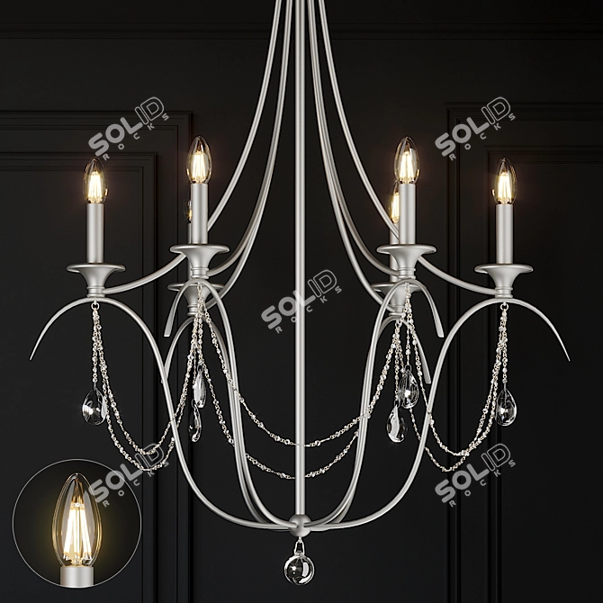 Elegant Alexandra Crystal Chandelier 3D model image 1