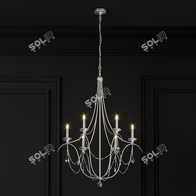 Elegant Alexandra Crystal Chandelier 3D model image 2