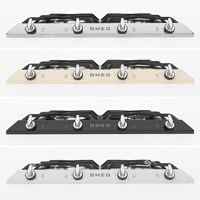 SMEG Family Hob - Traditional Gas Cooktop 3D model image 1