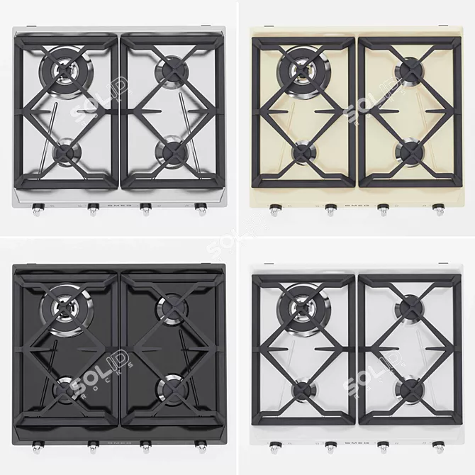 SMEG Family Hob - Traditional Gas Cooktop 3D model image 2
