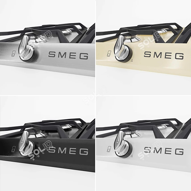 SMEG Family Hob - Traditional Gas Cooktop 3D model image 3