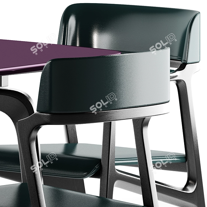 Elegant Giorgetti Alexa Table & Chairs 3D model image 2