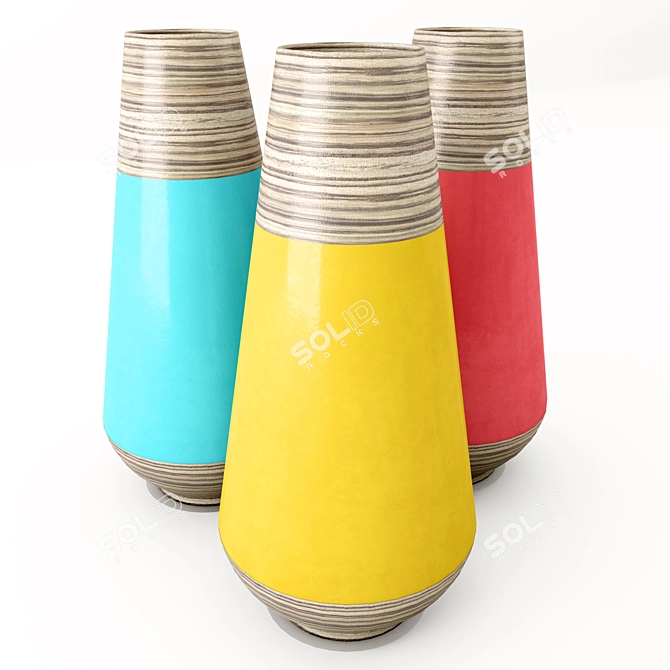 Colorful Modern Vase 3D model image 1