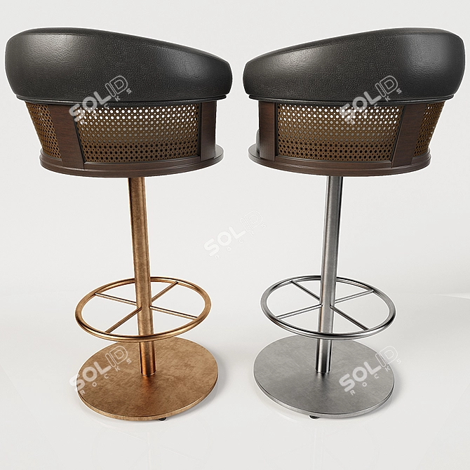 Industrial Swivel Bar Stool 3D model image 2