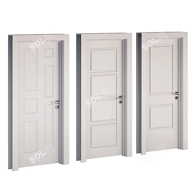 Stella Hinged Wooden Door 3D model image 1