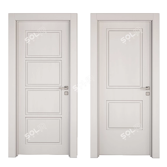 Stella Hinged Wooden Door 3D model image 2