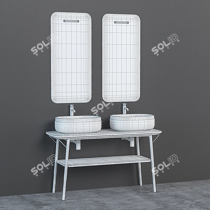 Modern Sink Furniture: Oblon Sabi 3D model image 2