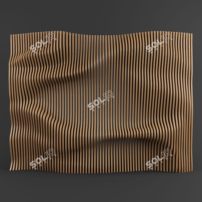 Customized Wooden Wall Panel 3D model image 1