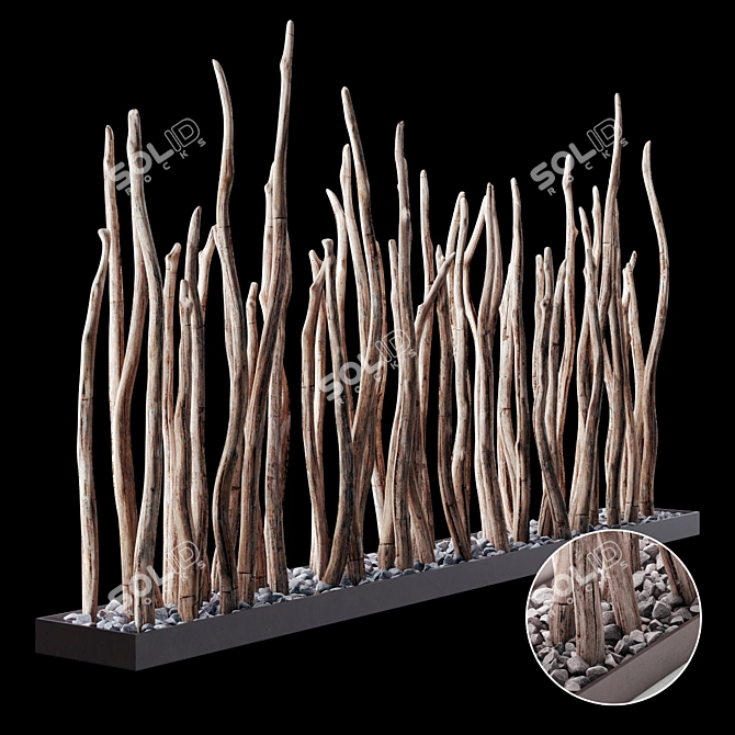 Sang Branch Gravel Decor: High-Quality 3D Textured 6-Texture Geometric Design 3D model image 1