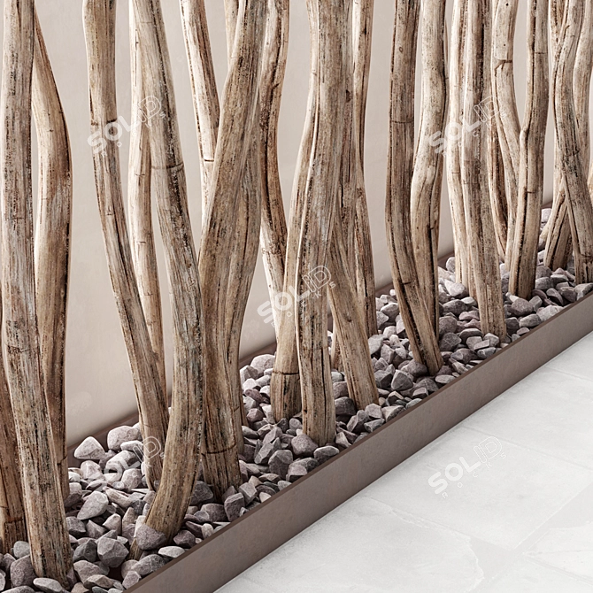 Sang Branch Gravel Decor: High-Quality 3D Textured 6-Texture Geometric Design 3D model image 2