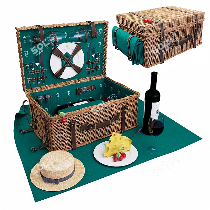 Champs Elysees Picnic Set: Les Jardin (2 Person) 3D model image 1