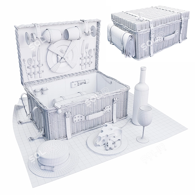 Champs Elysees Picnic Set: Les Jardin (2 Person) 3D model image 3