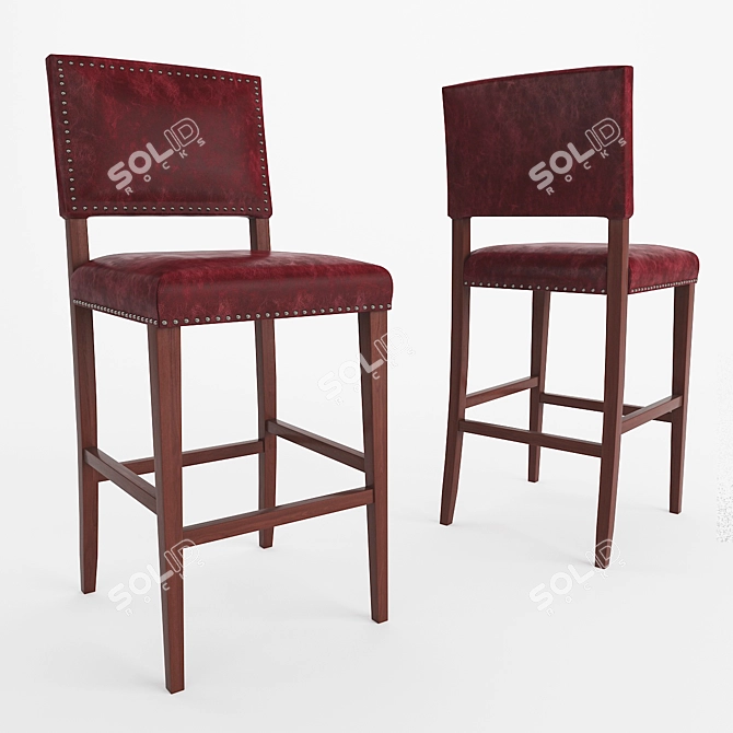 Sleek Copper Bar Stool 3D model image 1