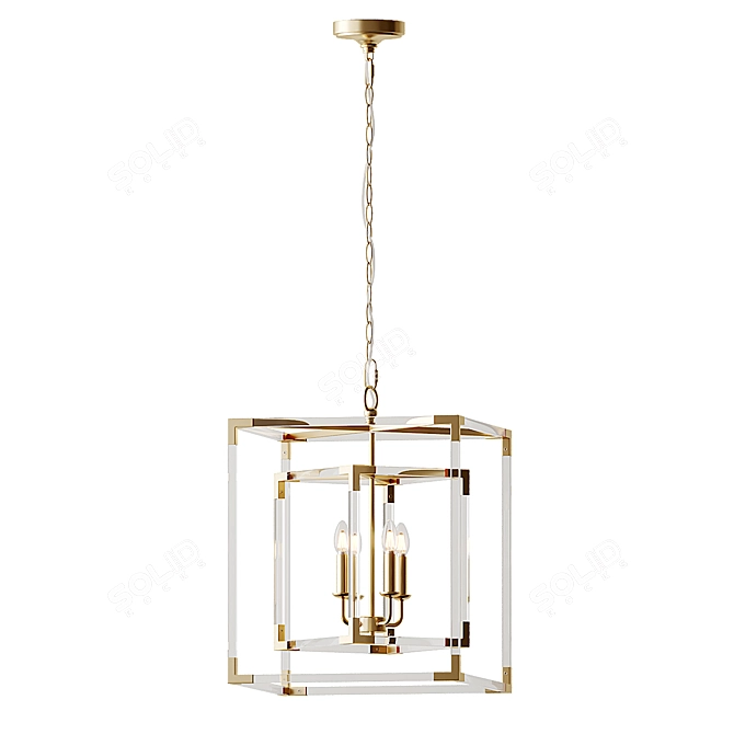 Title: Phoebe Acrylic Chandelier - Modern Elegance Illuminated 3D model image 4