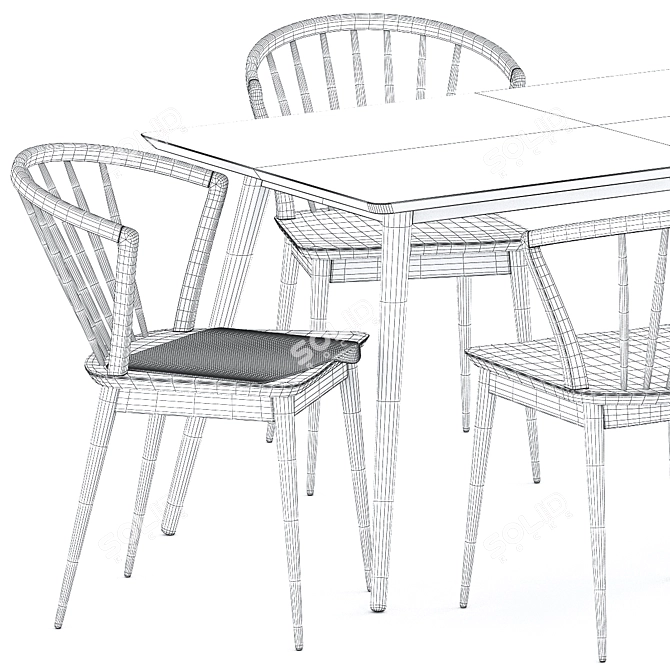 Bloomingville Laura Tell Dining Table 3D model image 7