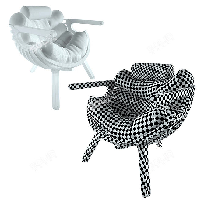 Branca Lisboa Shell Chair: Timeless Comfort 3D model image 3