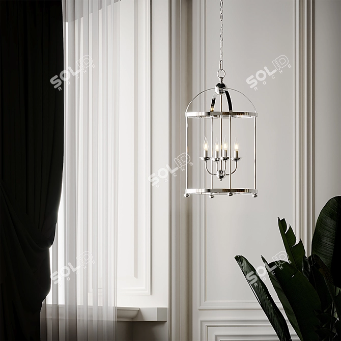Elegant 4-Light Lantern: Ballard Designs 3D model image 2