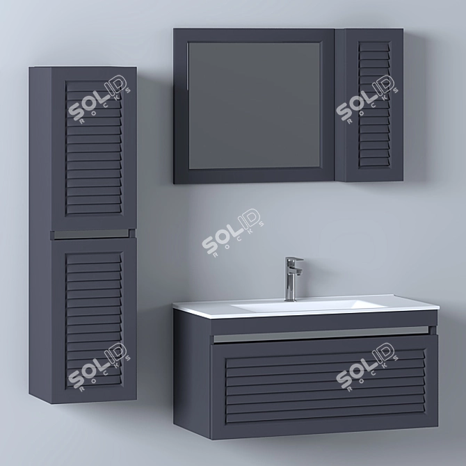 Modern Bathroom Furniture Set 3D model image 1