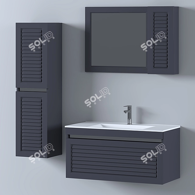 Modern Bathroom Furniture Set 3D model image 2