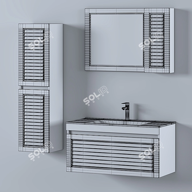 Modern Bathroom Furniture Set 3D model image 3