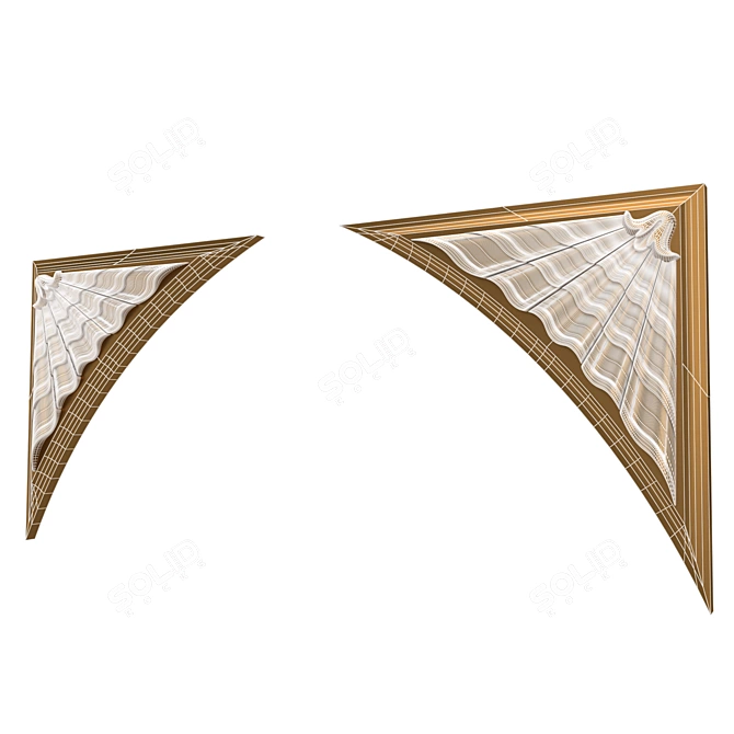 Golden Corner Brackets 3D model image 2