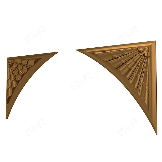 Golden Corner Brackets 3D model image 3