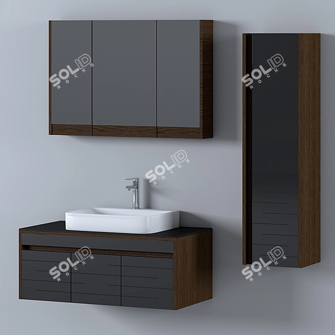 Nexia Bathroom Furniture Set 3D model image 1
