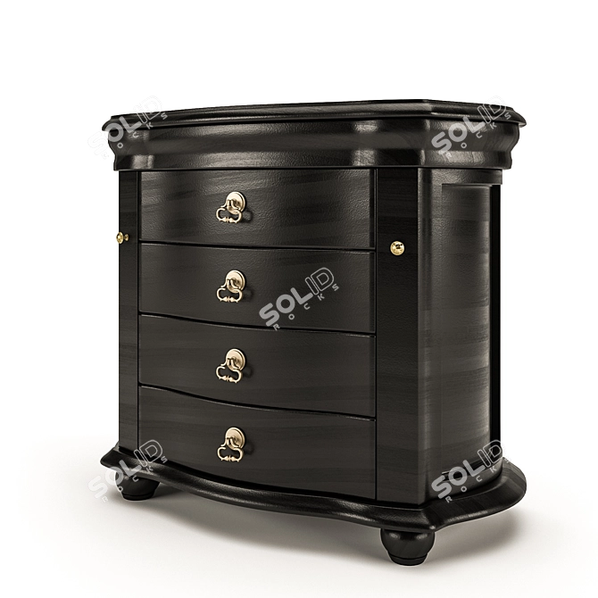 Elegant Drawer Jewelry Box 3D model image 1