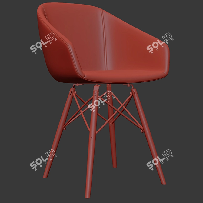 Elegant Cross-Style Chair 3D model image 3