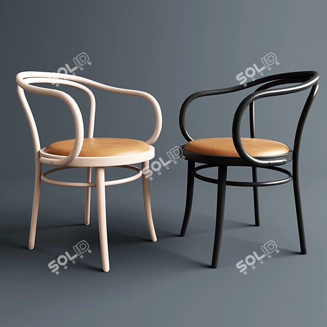 Modern Armchair Ton - Sleek and Lightweight 3D model image 1