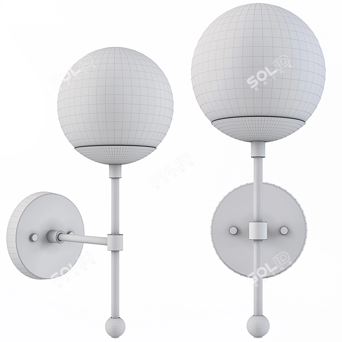 Elegant Dieppe Wall Lamp 3D model image 2