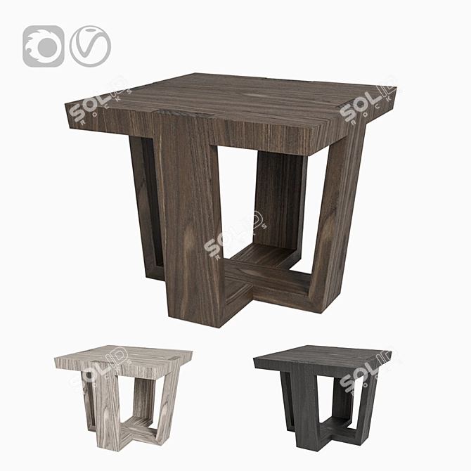 Antoccino Side Table - Grey/Brown Oak Finish - 24" x 24" x 20 3D model image 1