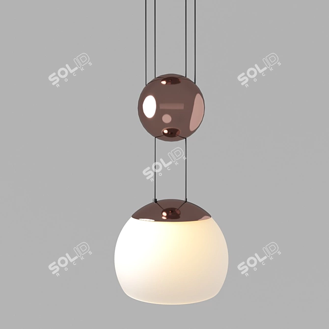 Modern Copper Pendant LED Light 3D model image 1