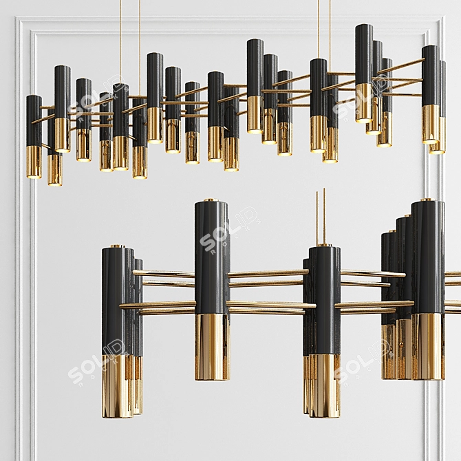 Versatile Suspension Chandelier - 3 Options 3D model image 2