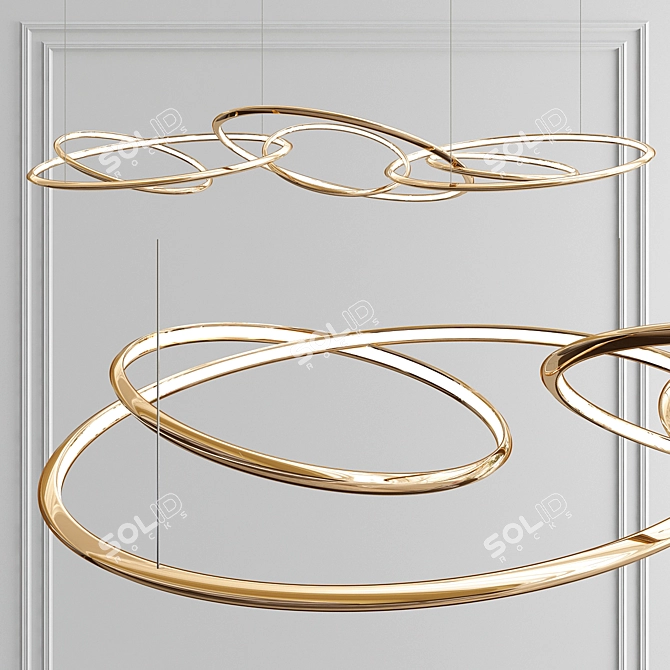 Versatile Suspension Chandelier - 3 Options 3D model image 3