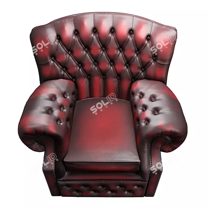 Classic Comfort: Chesterfield Monks Wing Chair 3D model image 2