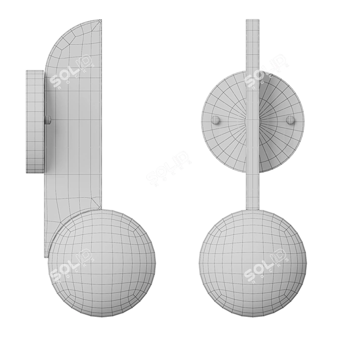 Minimalist Globe Pendant Lamp 3D model image 2