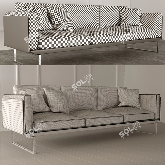 Modern Italian Style Cassina-1: 263cm Sofa 3D model image 3