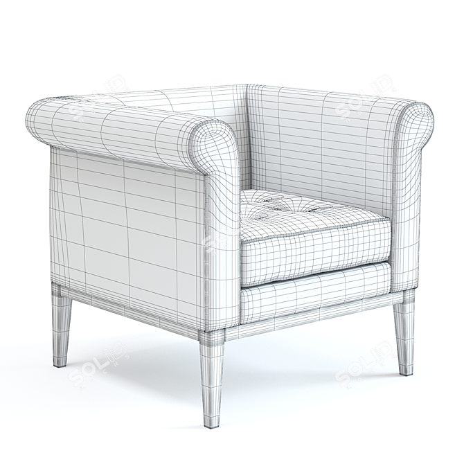 Luxury 3D Rubens Armchair 3D model image 2