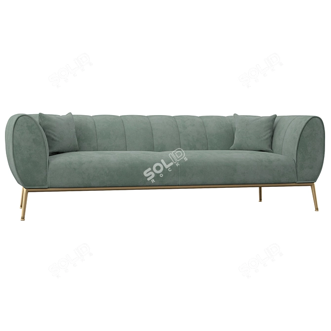 Elegant Emerald Jade Sofa 3D model image 1