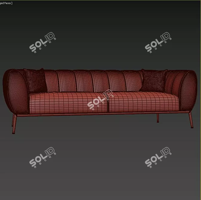 Elegant Emerald Jade Sofa 3D model image 3