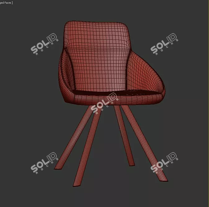 Elegant Tegan Dining Chair 3D model image 3