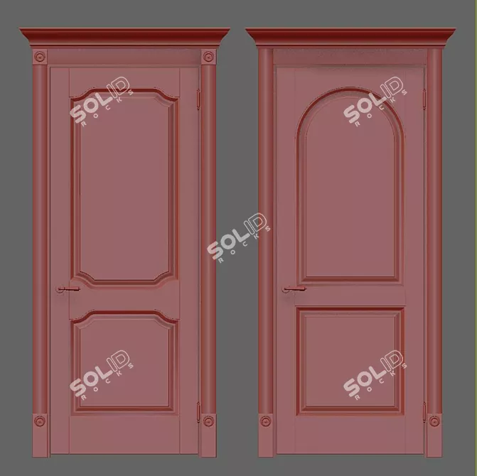 Elegant Classic Interior Doors 3D model image 2