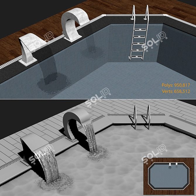 Cobra Waterfall for Swimming Pool 3D model image 2