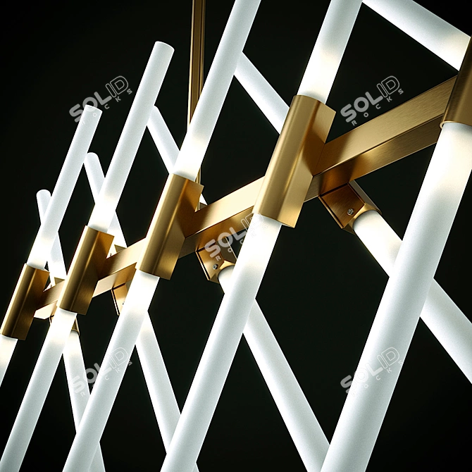 Golden Branch Chandelier: Roll&Hill Agnes MD049 3D model image 2