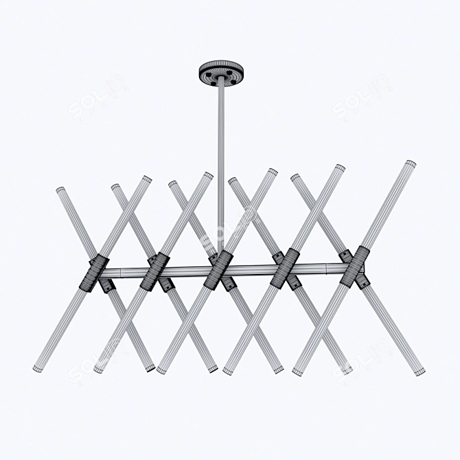 Golden Branch Chandelier: Roll&Hill Agnes MD049 3D model image 3