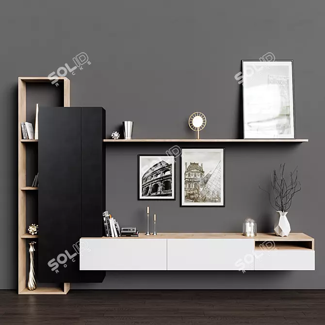 Title: Modern Wall Unit Furniture 3D model image 1