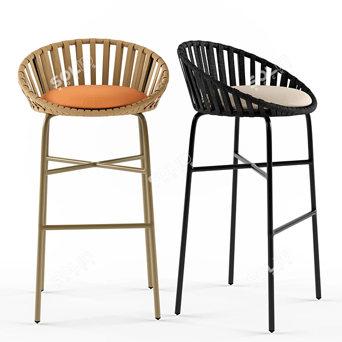 Bud Woven Barstool: Sleek and Stylish Seating 3D model image 1