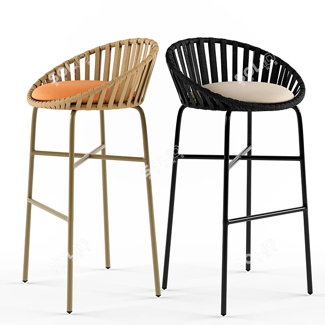 Bud Woven Barstool: Sleek and Stylish Seating 3D model image 2