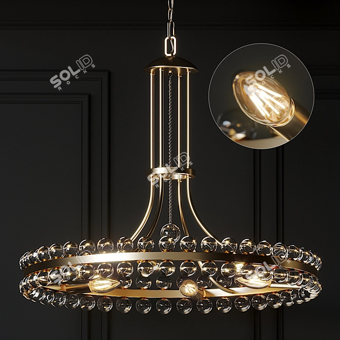 Elegant Clover Chandelier by Crystorama 3D model image 1